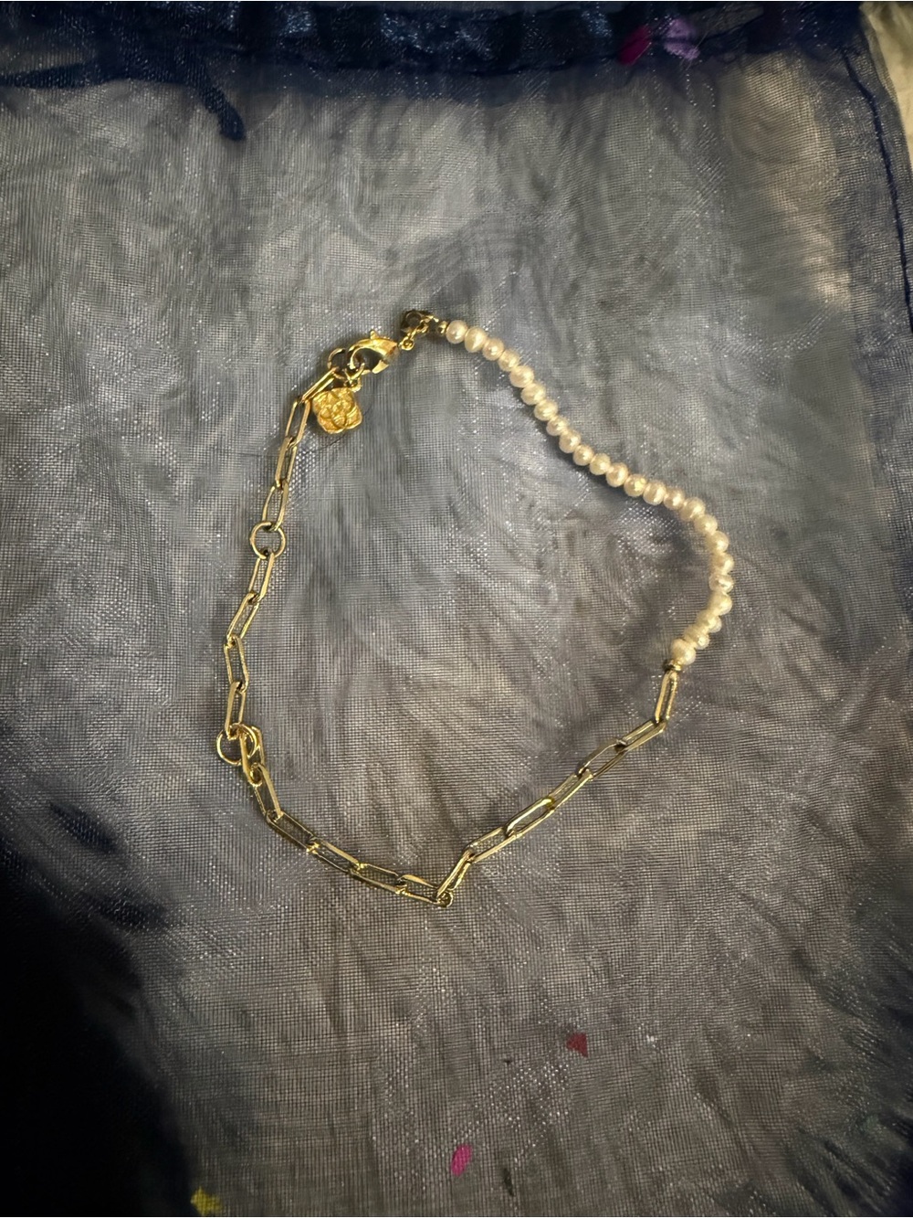 Kendra Scott Gold Chain and Pearl Bracelet - Picture 2 of 3